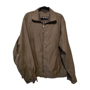 Vintage 90s RBM Harrington Bomber Jacket Men XL Khaki Olive Brown Pockets Lined